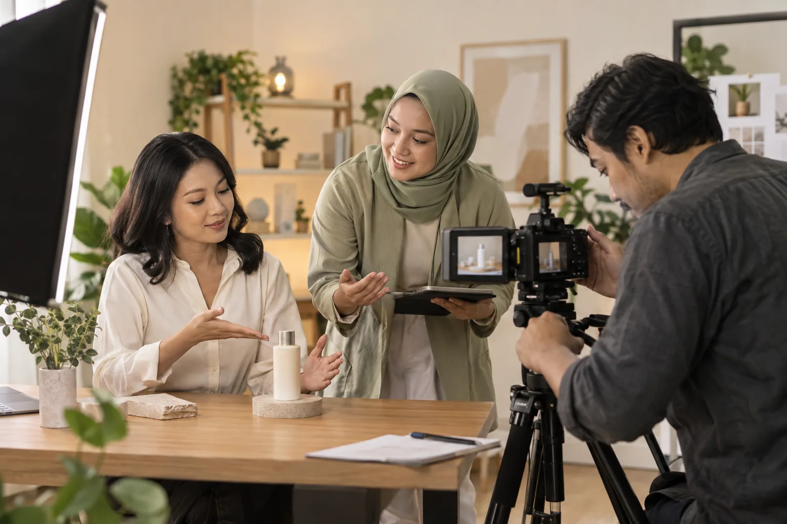 Kreator bekerja sama memproduksi video produk