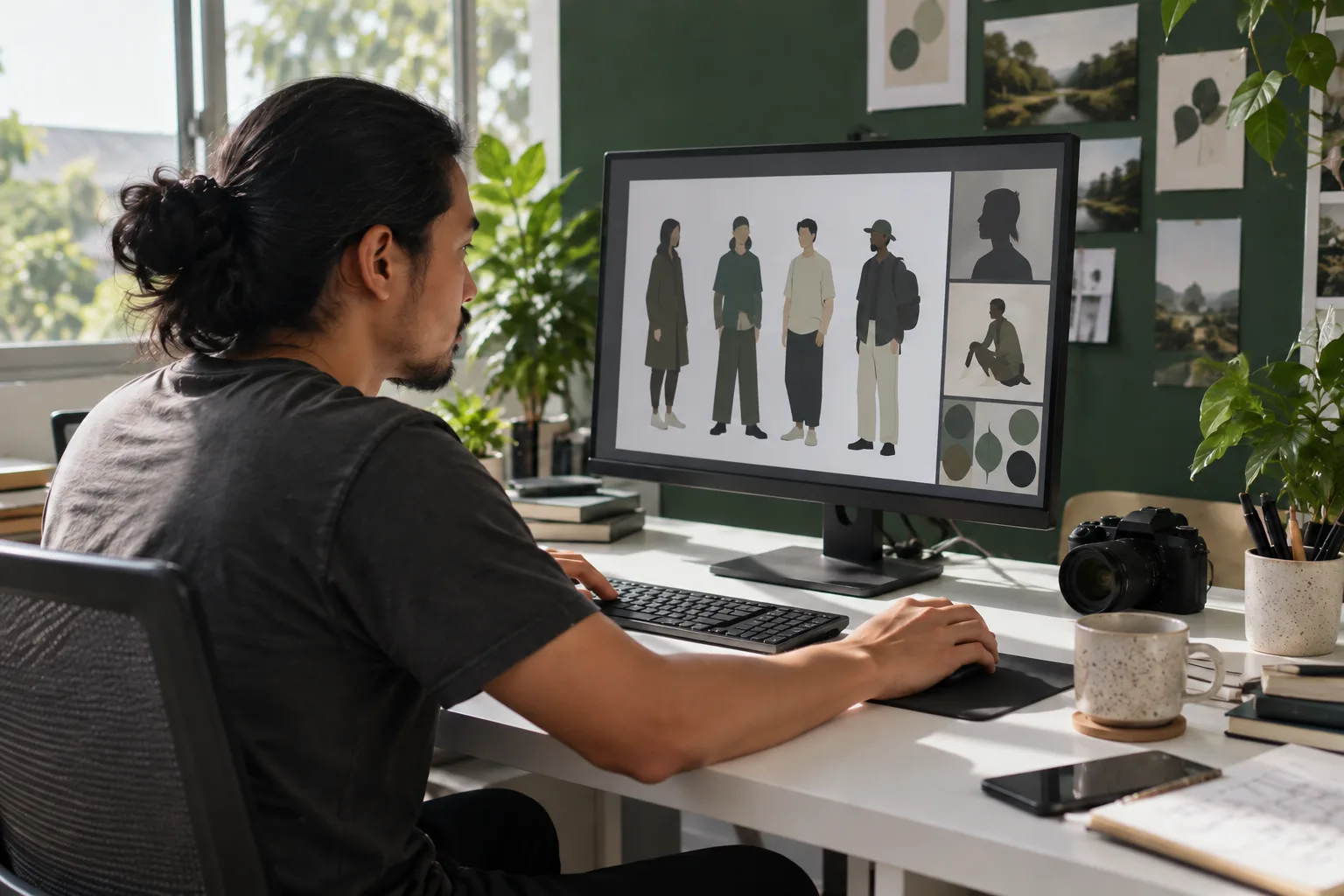 Kreator digital mengembangkan konsep konten brand